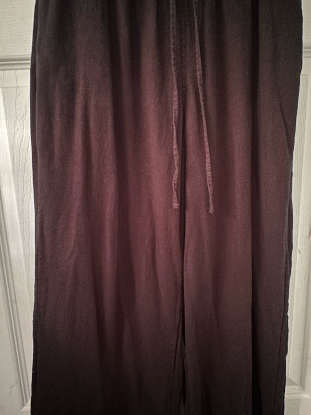 Abercrombie & Fitch Wide-Leg Drawstring Linen Pants in Black XS Short